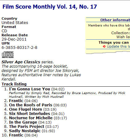 Film Score Monthly Vol. 14, No. 17  