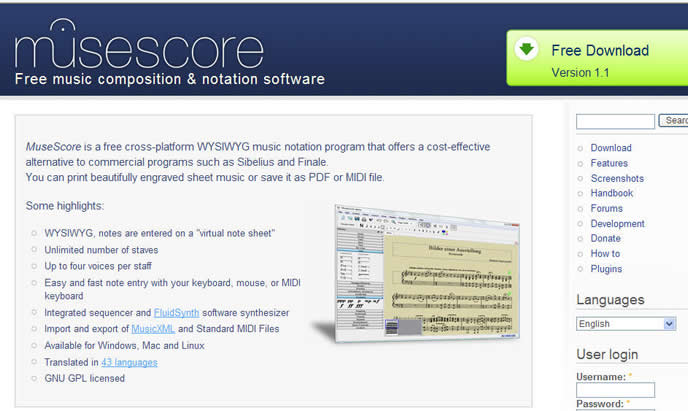 About the software MuseScore