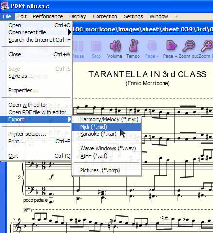 PDF into MIDI Music