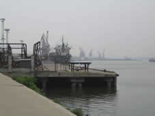 A wharf in HAI river This is a place I have to pass when I go to school bicycle riding