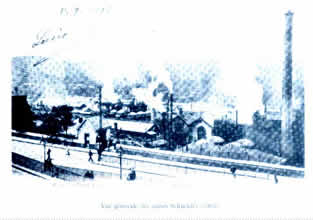法文:Vue generale des usines Schneider (1903)-译文:施奈德(注:克斯鲁瓦创始人)工厂景色(1903)
