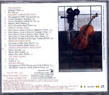 "YO-YO MA plays ENNIO MORRICONE" CD was published in China continent